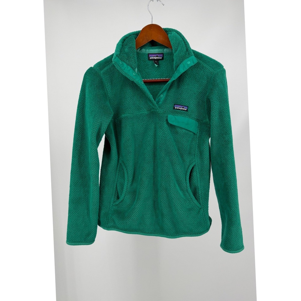 Patagonia Re Tool Snap T Pullover Womens‎ Small Green Polartec Fleece